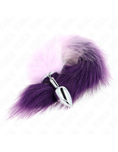 KINK PLUG ANAL TALLA S 7 X 3 CM CON COLA SINTATICA 40 CM VIOLETA