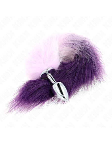 KINK PLUG ANAL TALLA S 7 X 3 CM CON COLA SINTATICA 40 CM VIOLETA