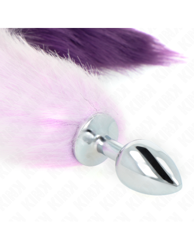 KINK PLUG ANAL TALLA S 7 X 3 CM CON COLA SINTATICA 40 CM VIOLETA