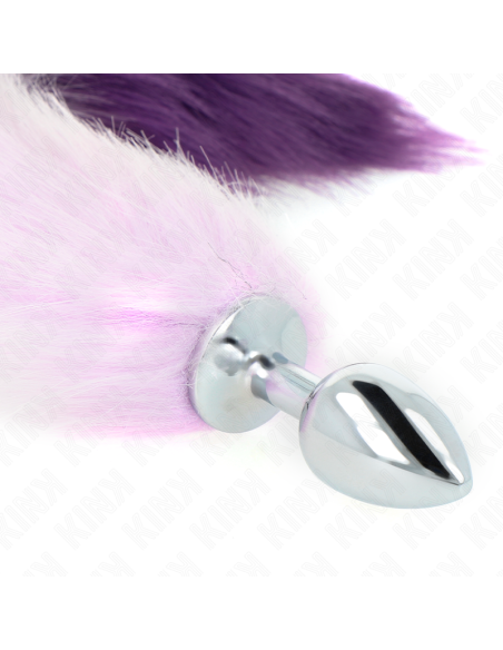 KINK PLUG ANAL TALLA S 7 X 3 CM CON COLA SINTATICA 40 CM VIOLETA