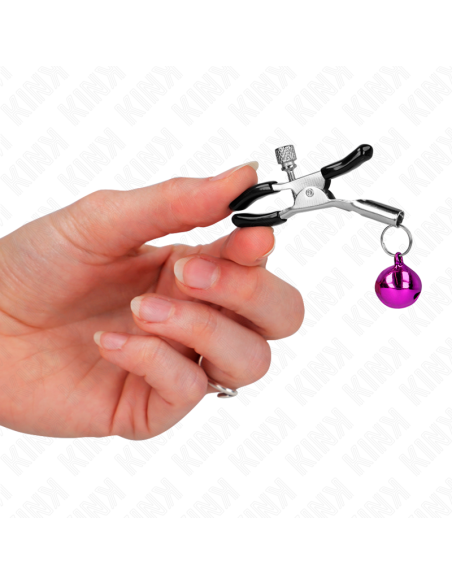 KINK PINZAS PARA PEZONES CON CAMPANILLA VIOLETA 6 CM