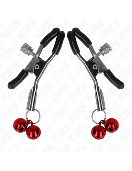 KINK PINZAS PARA PEZONES CON DOBLE CAMPANILLA ROJO 6 CM