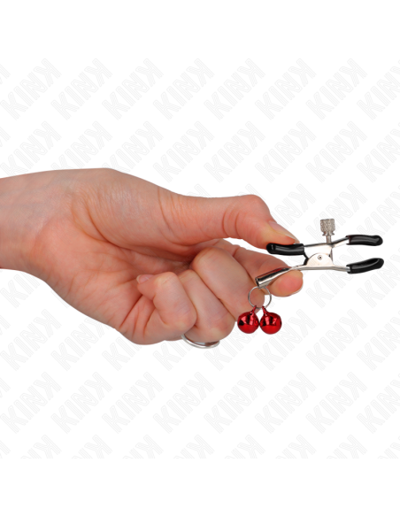 KINK PINZAS PARA PEZONES CON DOBLE CAMPANILLA ROJO 6 CM