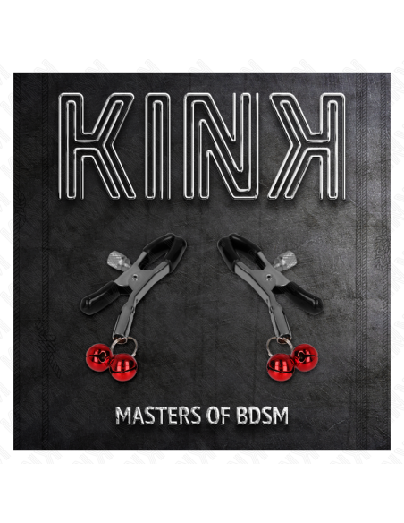 KINK PINZAS PARA PEZONES CON DOBLE CAMPANILLA ROJO 6 CM