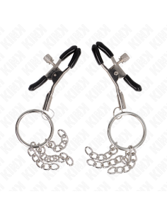 KINK PINZAS PARA PEZONES CON ARO Y PEQUEAAS CADENAS PLATEADO 6 CM 2