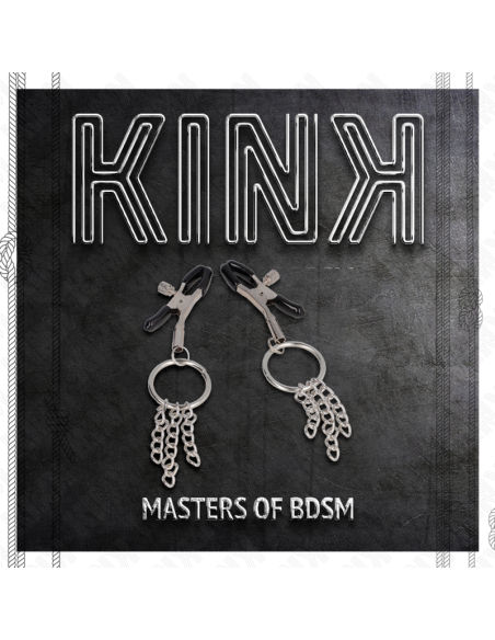 KINK PINZAS PARA PEZONES CON ARO Y PEQUEAAS CADENAS PLATEADO 6 CM