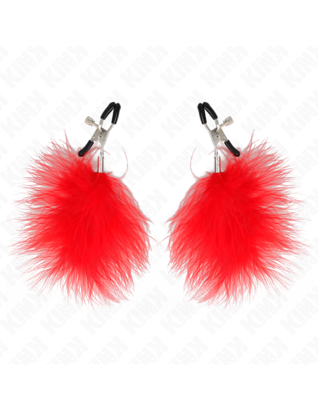 KINK PINZAS PARA PEZONES CON PLUMA ROJO 7 CM