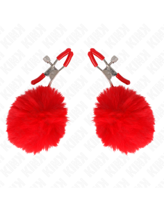 KINK PINZAS PARA PEZONES CON POMPAN ROJO 6 CM 2
