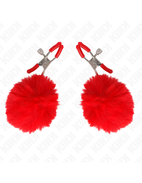 KINK PINZAS PARA PEZONES CON POMPAN ROJO 6 CM