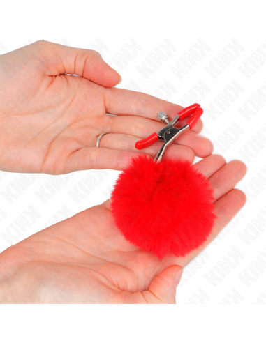 KINK PINZAS PARA PEZONES CON POMPAN ROJO 6 CM