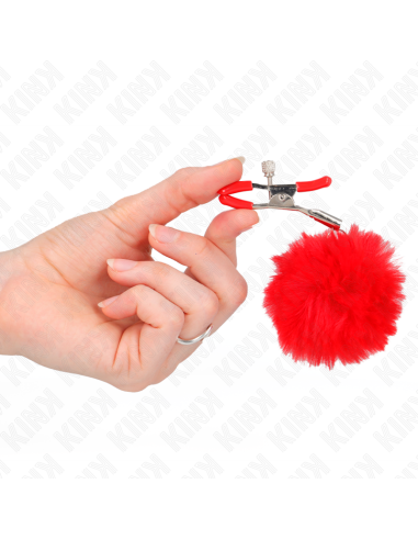 KINK PINZAS PARA PEZONES CON POMPAN ROJO 6 CM