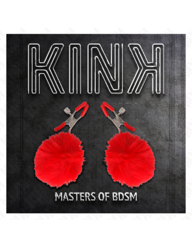 KINK PINZAS PARA PEZONES CON POMPAN ROJO 6 CM