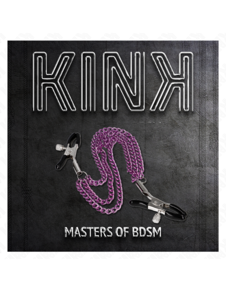 KINK PINZAS PARA PEZONES CON TRIPLE CADENA VIOLETA 20 23 28 CM