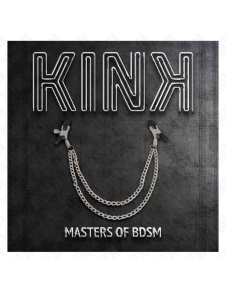 KINK PINZAS PARA PEZONES CON DOBLE CADENA GRUESA PLATEADO 20 23 CM