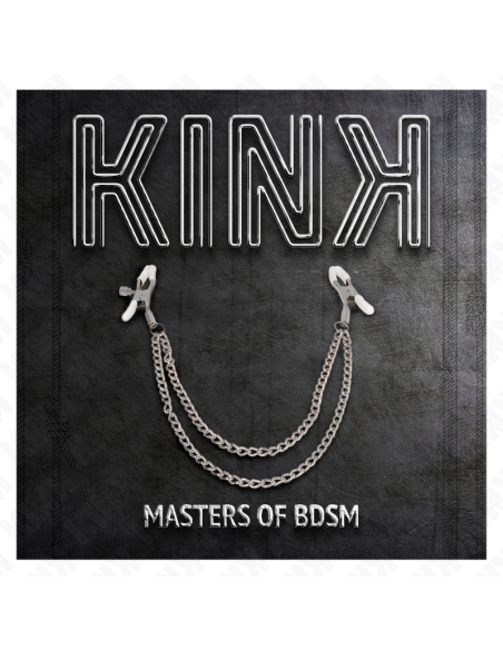 KINK PINZAS PARA PEZONES CON DOBLE CADENA FINA PLATEADO 20 23 CM