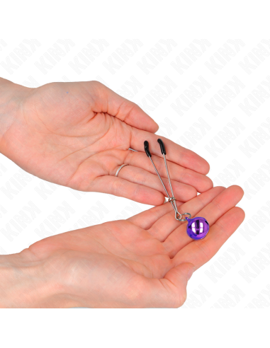 KINK PINZAS PARA PEZONES FINA CON CASCABEL VIOLETA 7 CM