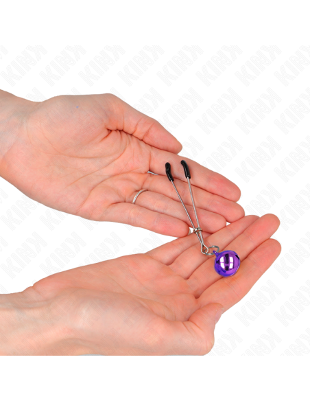 KINK PINZAS PARA PEZONES FINA CON CASCABEL VIOLETA 7 CM KINK PINZAS PARA PEZONES FINA CON CASCABEL VIOLETA 7 CM