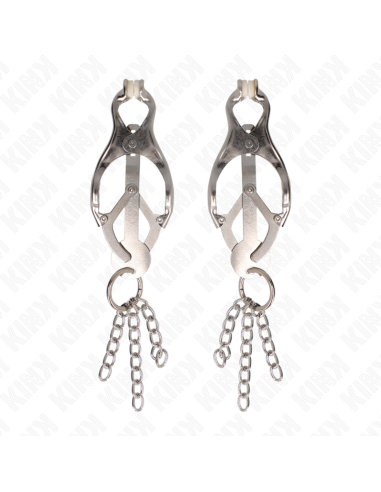 KINK PINZAS PARA PEZONES ESTILO JAPONAS CON CADENAS PLATEADO