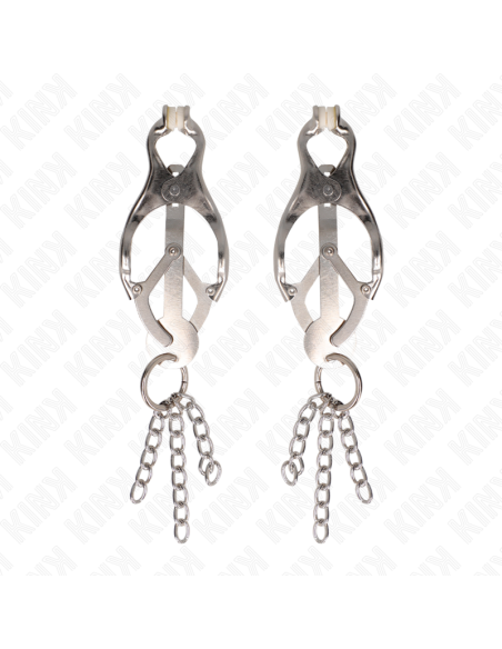 KINK PINZAS PARA PEZONES ESTILO JAPONAS CON CADENAS PLATEADO