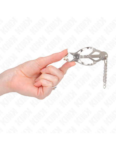 KINK PINZAS PARA PEZONES ESTILO JAPONAS CON CADENAS PLATEADO