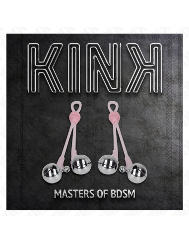 KINK PINZAS PARA PEZONES LUMINOSAS FORMA CALABERA CON CASCABEL SONORO AJUSTABLE ROSA PLATEADO