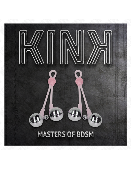 KINK PINZAS PARA PEZONES LUMINOSAS FORMA CALABERA CON CASCABEL SONORO AJUSTABLE ROSA PLATEADO KINK PINZAS PARA PEZONES LUMINOSAS FORMA CALABERA CON CASCABEL SONORO AJUSTABLE ROSA PLATEADO