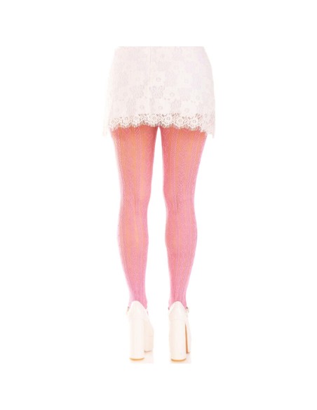 LEG AVENUE MEDIAS CON ABERTURAS CORAZON LAZOS ROSA