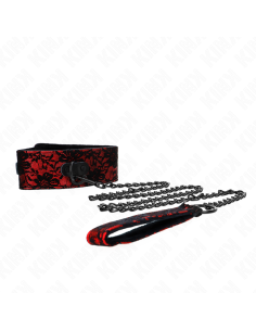 KINK COLLAR CON CORREA 105 CM DE ENCAJE CON CINTURAN DE CUERO REAL 44 X 55 CM