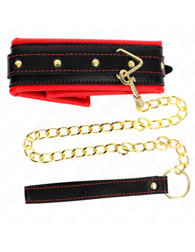 KINK COLLAR CON CORREA ESPONJA IMITACIAN CUERO MODELO 2 AJUSTABLE 37 54 CM X 3 CM
