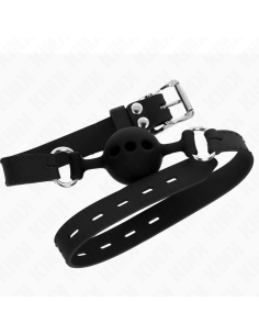 KINK MORDAZA 55 x 2 CM DE BOLA 4 CM DE SILICONA COMPLETA TALLA S NEGRO AJUSTABLE 35 51 CM 2
