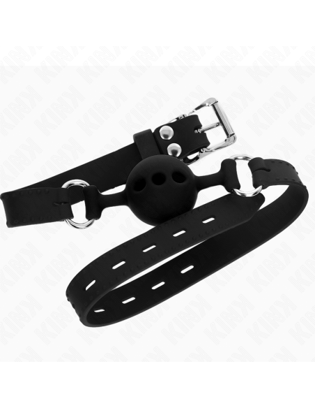 KINK MORDAZA 55 x 2 CM DE BOLA 4 CM DE SILICONA COMPLETA TALLA S NEGRO AJUSTABLE 35 51 CM