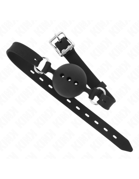 KINK MORDAZA 55 x 2 CM DE BOLA 45 CM DE SILICONA COMPLETA TALLA M NEGRO AJUSTABLE 35 51 CM