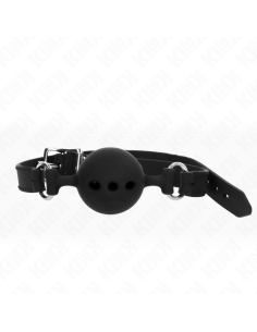 KINK MORDAZA 55 x 2 CM DE BOLA 5 CM DE SILICONA COMPLETA TALLA L NEGRO AJUSTABLE 35 51 CM