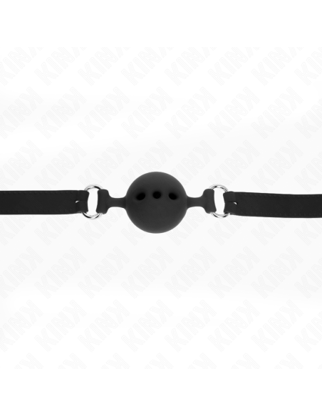 KINK MORDAZA 55 x 2 CM DE BOLA 5 CM DE SILICONA COMPLETA TALLA L NEGRO AJUSTABLE 35 51 CM