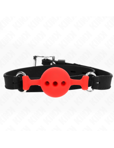 KINK MORDAZA 55 x 2 CM DE BOLA 4 CM DE SILICONA COMPLETA TALLA S ROJO AJUSTABLE 35 51 CM