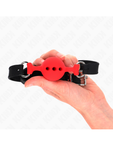 KINK MORDAZA 55 x 2 CM DE BOLA 4 CM DE SILICONA COMPLETA TALLA S ROJO AJUSTABLE 35 51 CM