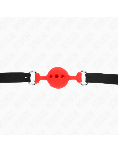 KINK MORDAZA 55 x 2 CM DE BOLA 4 CM DE SILICONA COMPLETA TALLA S ROJO AJUSTABLE 35 51 CM