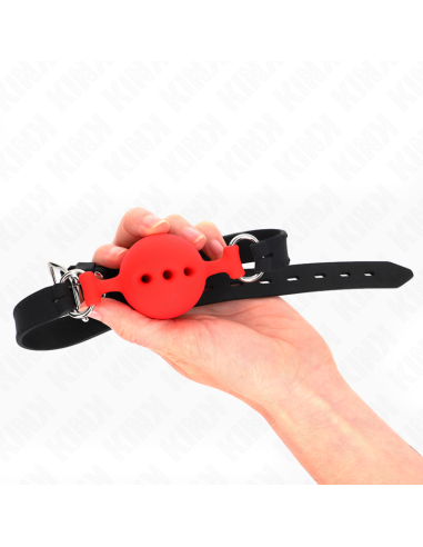 KINK MORDAZA 55 x 2 CM DE BOLA 45 CM DE SILICONA COMPLETA TALLA M ROJO AJUSTABLE 35 51 CM