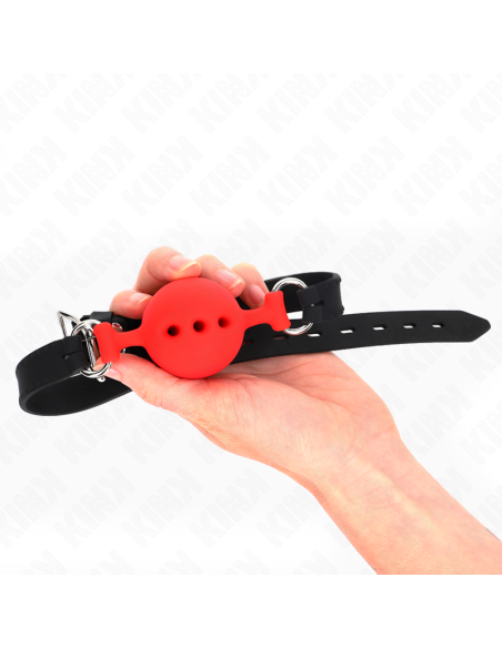 KINK MORDAZA 55 x 2 CM DE BOLA 45 CM DE SILICONA COMPLETA TALLA M ROJO AJUSTABLE 35 51 CM