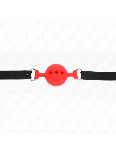 KINK MORDAZA 55 x 2 CM DE BOLA 45 CM DE SILICONA COMPLETA TALLA M ROJO AJUSTABLE 35 51 CM