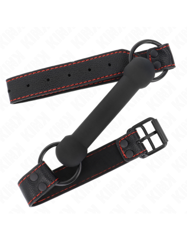 KINK MORDAZA FORMA DE HUESO CON CORREA POLIPIEL NEGRO AJUSTABLE 41 57 CM