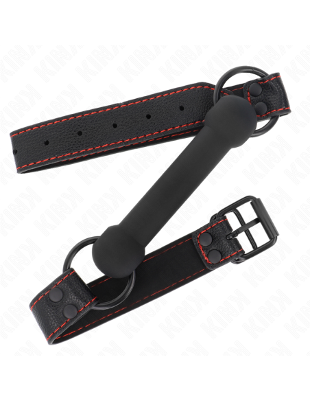 KINK MORDAZA FORMA DE HUESO CON CORREA POLIPIEL NEGRO AJUSTABLE 41 57 CM