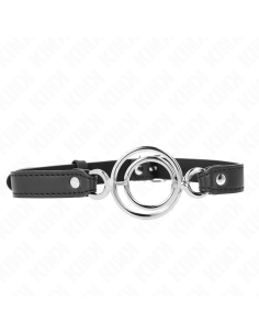 KINK MORDAZA CON MALTIPLES JUNTAS TARICAS 5 CM NEGRO 63 X 25 CM