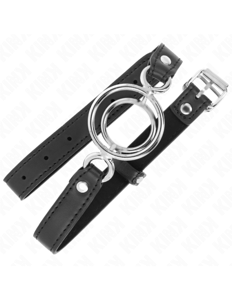 KINK MORDAZA CON MALTIPLES JUNTAS TARICAS 5 CM NEGRO 63 X 25 CM