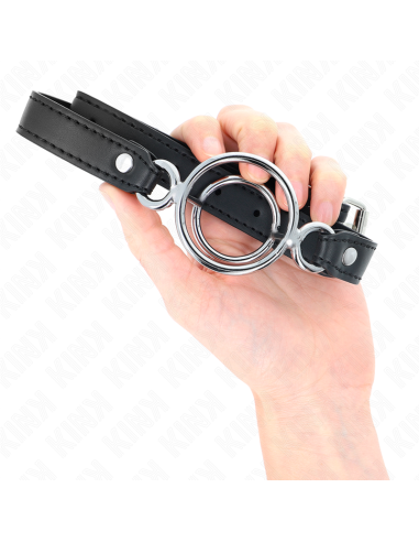 KINK MORDAZA CON MALTIPLES JUNTAS TARICAS 5 CM NEGRO 63 X 25 CM