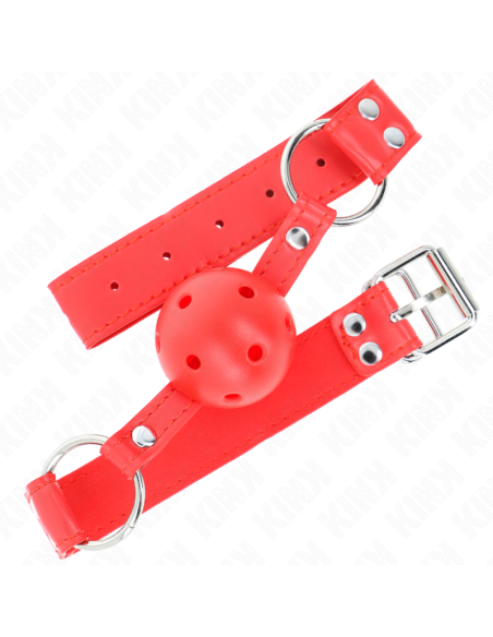KINK MORDAZA DE BOLA 45 CM DURA HUECA ROJO COMPLETA 62 x 2 CM