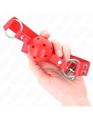 KINK MORDAZA DE BOLA 45 CM DURA HUECA ROJO COMPLETA 62 x 2 CM