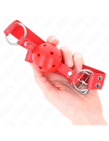 KINK MORDAZA DE BOLA 45 CM DURA HUECA ROJO COMPLETA 62 x 2 CM