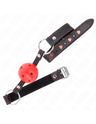 KINK MORDAZA DE BOLA 45 CM ROJA DURA HUECA MODELO 2 65 x 25 CM