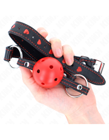 KINK MORDAZA DE BOLA 45 CM ROJA DURA HUECA MODELO 2 65 x 25 CM